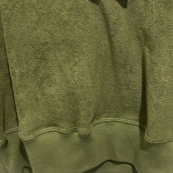 New THE GREAT microterry v neck sweatshirt green Classic small and medium - Picture 4 of 5